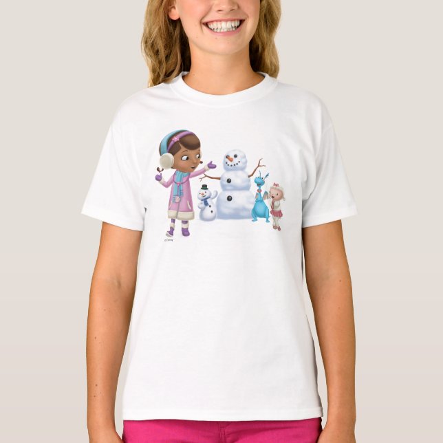 Doc McStuffins | Doc McStuffins Playing In Snow T-Shirt (Front)