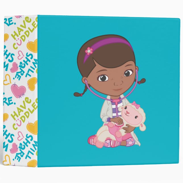 Doc McStuffins Holding Lambie 3 Ring Binder (Front/Spine)