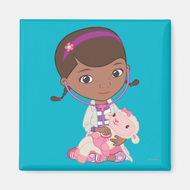 Doc McStuffins Holding Lambie Magnet (Front)
