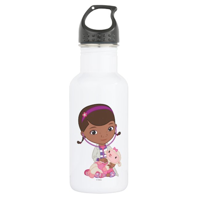 Doc McStuffins Holding Lambie Stainless Steel Water Bottle (Front)