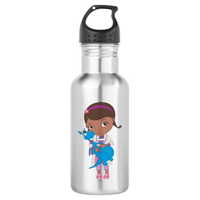Doc McStuffins Holding  Stuffy Stainless Steel Water Bottle (Front)