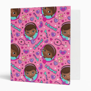 Doc McStuffins   I Care Pink Pattern 3 Ring Binder