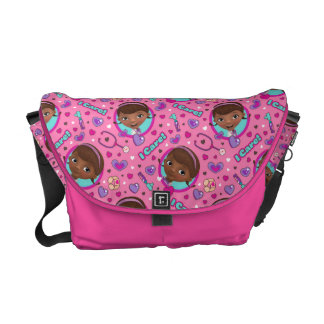 Disney Toddler Messenger Courier Bags Zazzle Doc Mcstuffins I Care Pink Pattern Messenger Bag