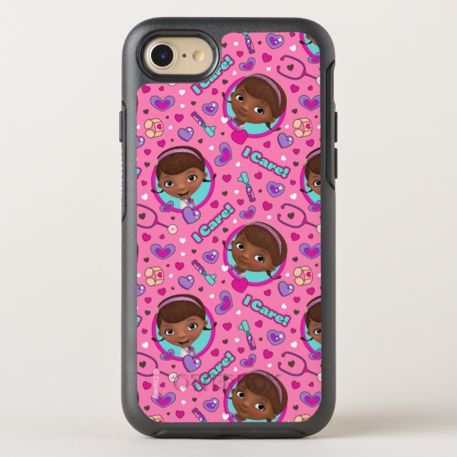 Doc McStuffins | I Care Pink Pattern Otterbox iPhone Case (Back)