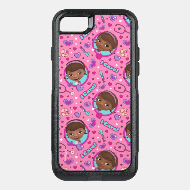 Doc McStuffins | I Care Pink Pattern Otterbox iPhone Case (Back)