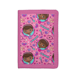 Doc McStuffins   I Care Pink Pattern Trifold Wallet