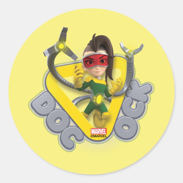 Doc Ock Sticker Doc Ock Character Badge Classic Round Sticker | Zazzle