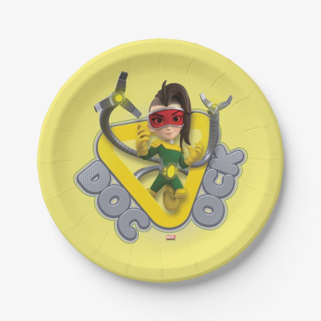Doc Ock Character Badge Paper Plates (Front)