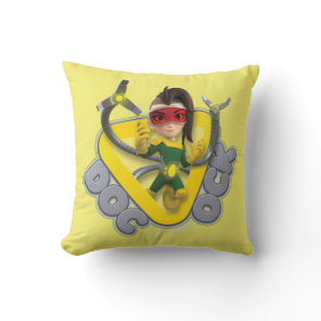 Doc Ock Character Badge Throw Pillow
