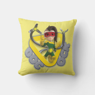 Doc Ock Character Badge Throw Pillow