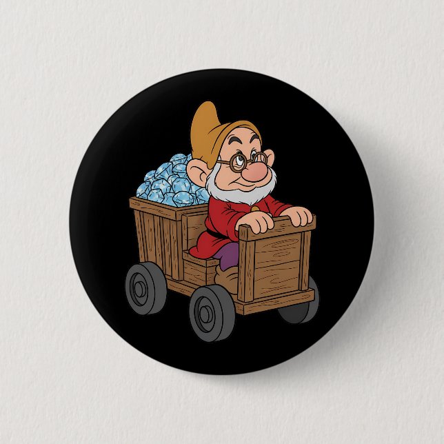 Doc Snow White Mining Cart Diamond Art Button (Front)