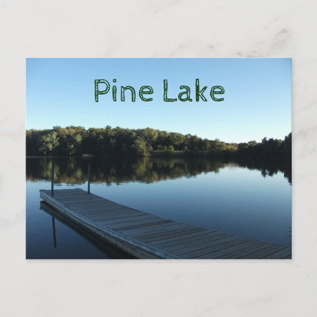 Dock and Smooth Lake Pine Lake State Park, Iowa Postcard (Front)