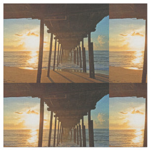 Dock At Sunrise Fabric