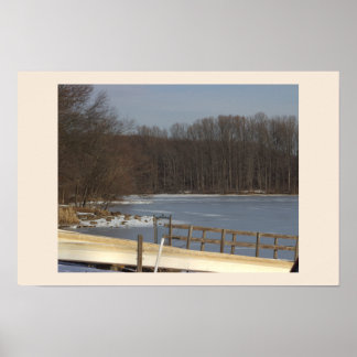 Dock by Frozen Creek Poster