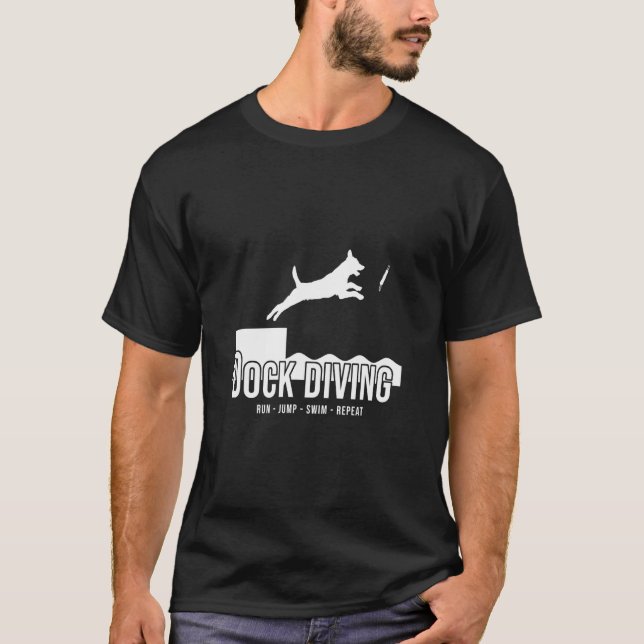 Dock Diving Dog Jumping Canine Sport  T-Shirt (Front)