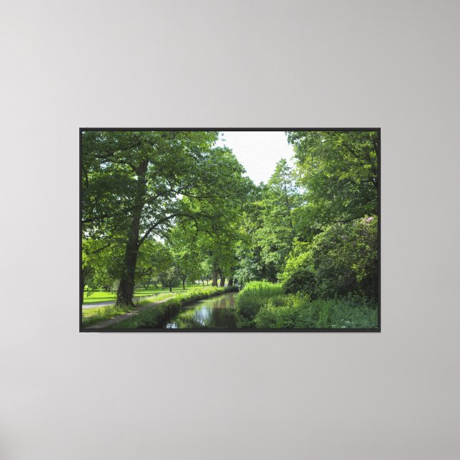 Dock Feeder Canal, Bute Park, Cardiff, Wales. Canvas Print (Front)