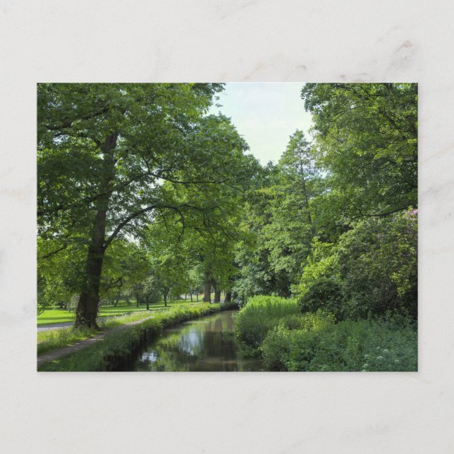 Dock Feeder Canal, Bute Park, Cardiff, Wales. Postcard (Front)