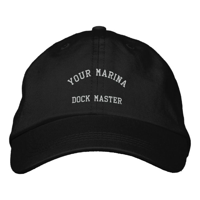 Dock Master Marina Embroidered Cap Black (Front)