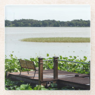 Dock on Lake Hollingsworth Glass Coaster