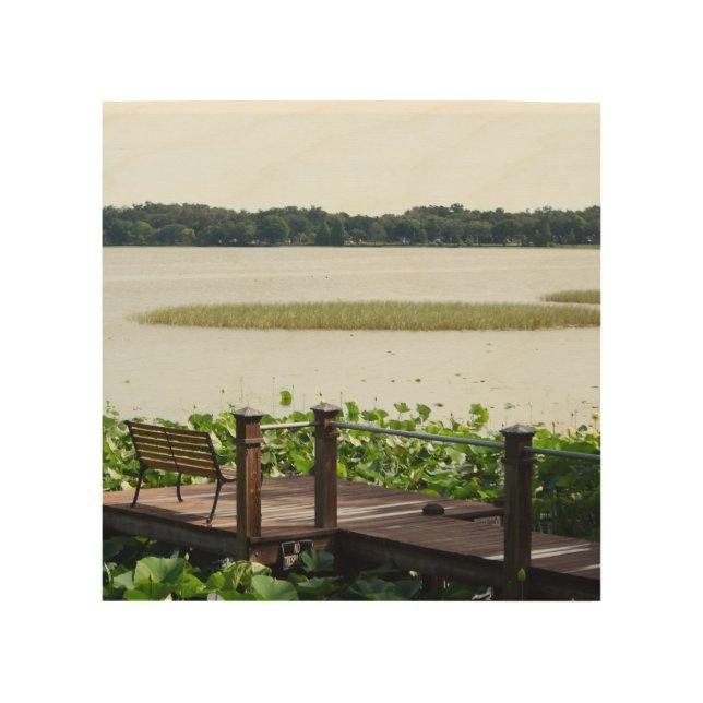 Dock on Lake Hollingsworth Wood Wall Art (Front)
