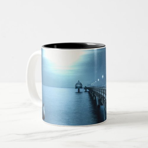 Dock on the Bay Evening Two_Tone Coffee Mug