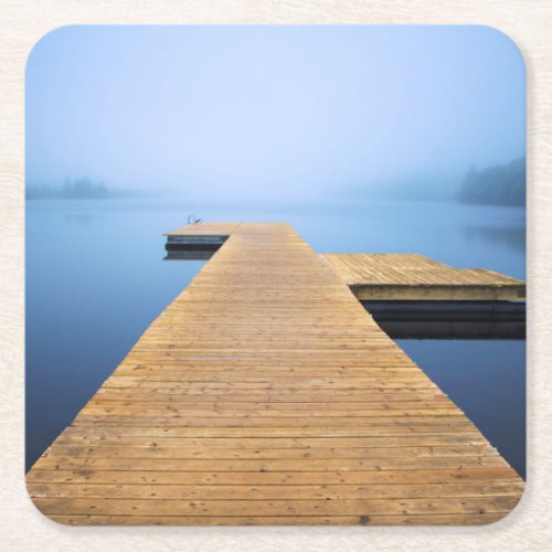 Dock on the Lake Square Paper Coaster