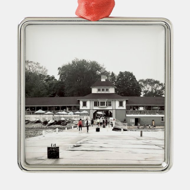 Dock View Lakeside Chautauqua, Ohio  Metal Ornament (Front)