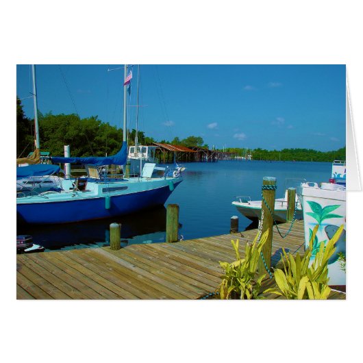 docked boat-florida cards (Front Horizontal)