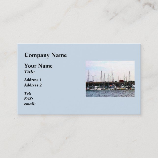 Docked Boats Norfolk VA Business Card (Front)