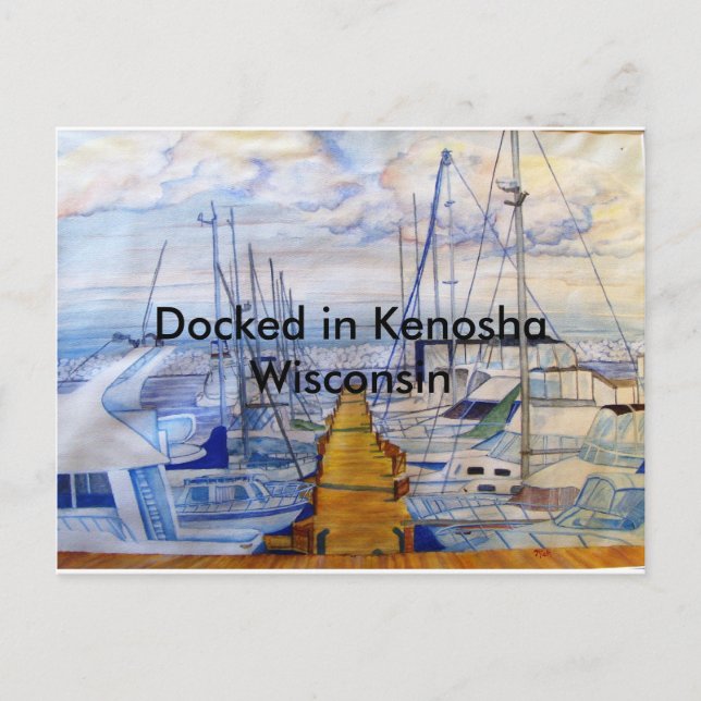 Docked in Kenosha Wisconsin Postcard (Front)
