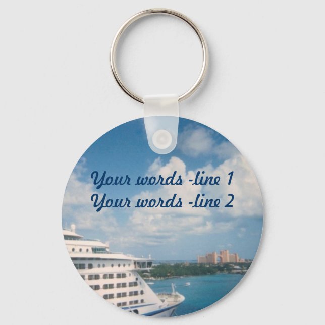 Docked in Nassau Custom Keychain (Front)