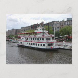 Docked Riverboat Savannah Georgia Postcard