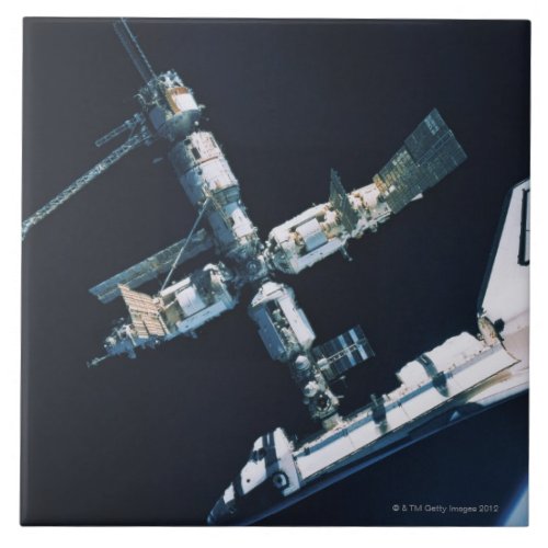 Docked Space Shuttle 2 Ceramic Tile