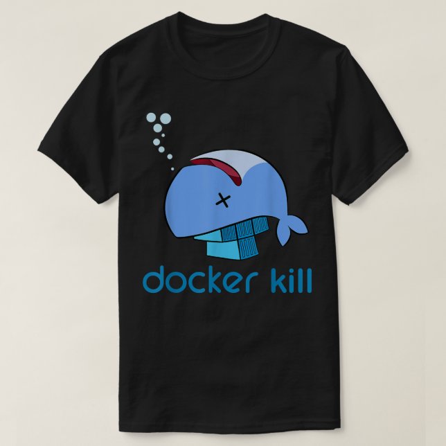 Docker container linux devops T-Shirt (Design Front)