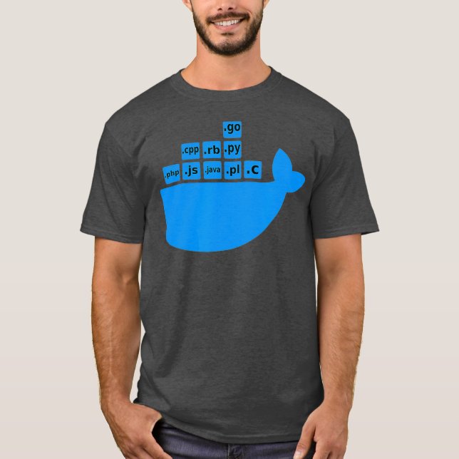 Docker Js C Golang Ruby Python Hackathon Tech T-Shirt (Front)