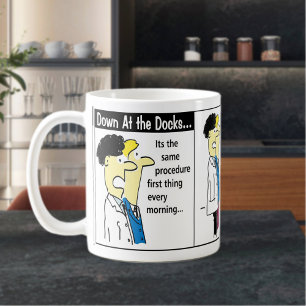 Docker Shipping Container Cartoon Humour Coffee Mug