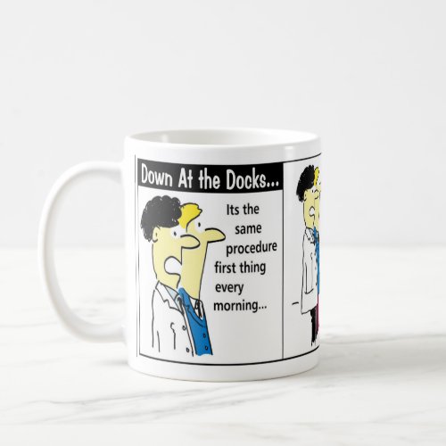Docker Shipping Container Cartoon Humour Coffee Mug
