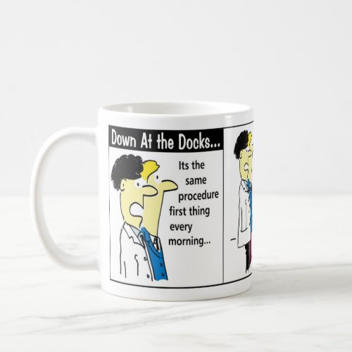 Docker Shipping Container Cartoon Humour Coffee Mug