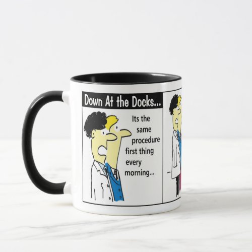 Docker Shipping Container Cartoon Humour Mug