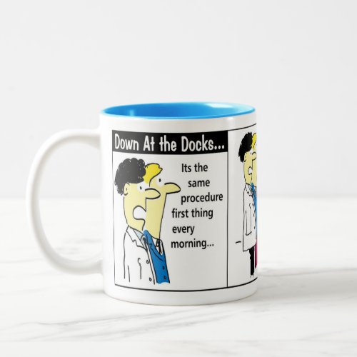Docker Shipping Container Cartoon Humour Two_Tone Coffee Mug