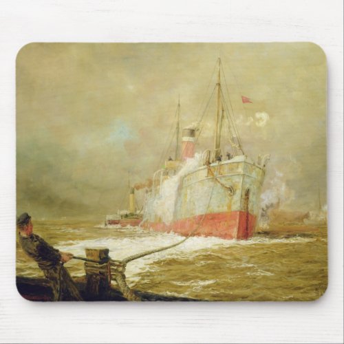 Docking a Cargo Ship Mouse Pad