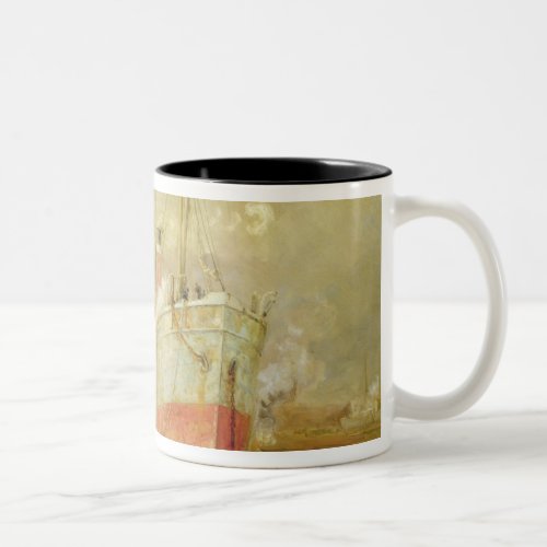 Docking a Cargo Ship Two_Tone Coffee Mug