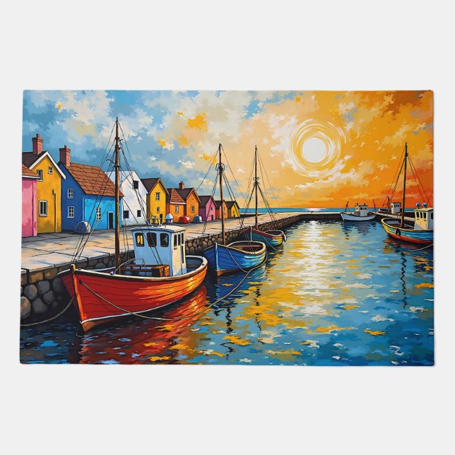 Docking Boats Door Mat (Front)