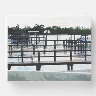 Docks On The River 7580 Wooden Box Sign