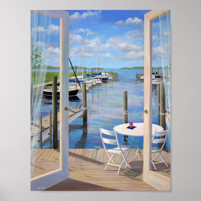 Dockside at the Marina Poster (Front)