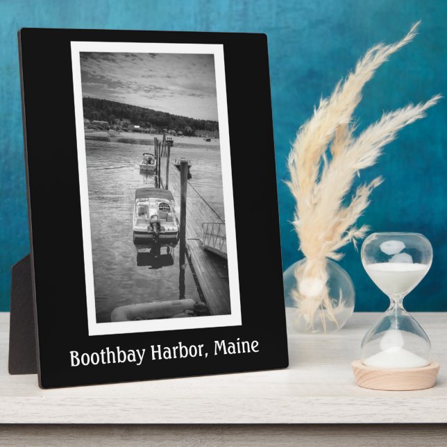 Dockside Boothbay Harbor 8x10 With Easel Plaque (Side)