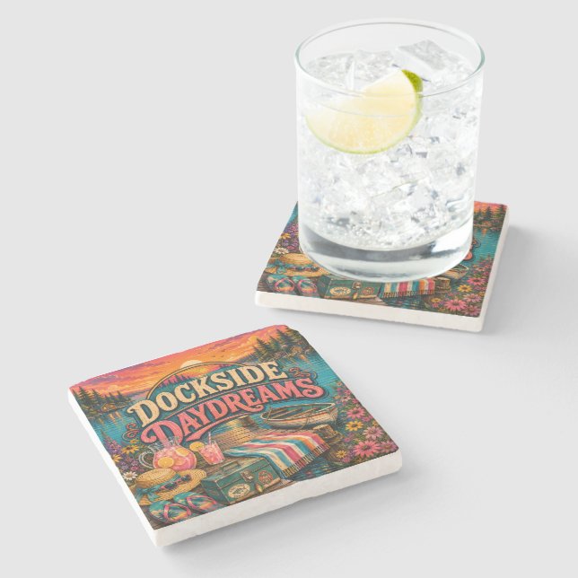 Dockside Daydreams Stone Coaster (Side)