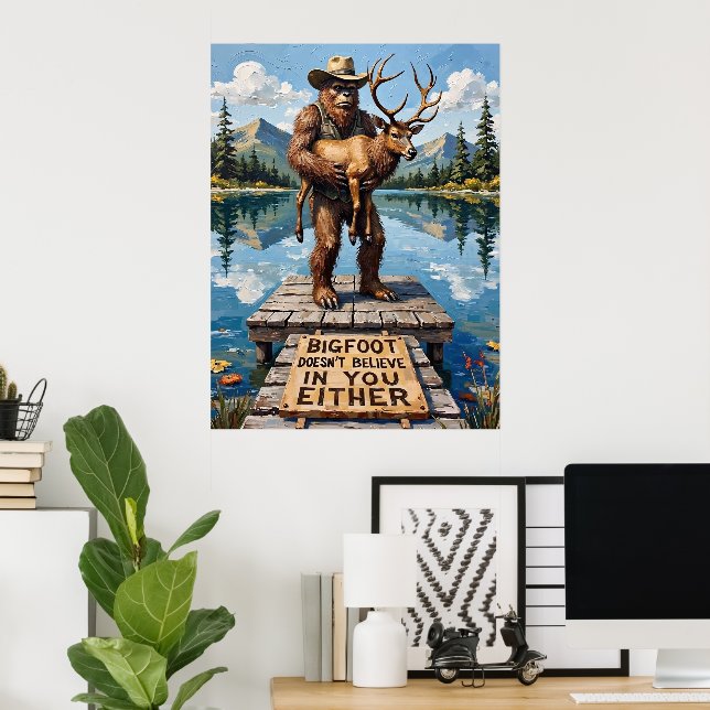 Dockside Dilemma: Sasquatch and the Elk Poster (Home Office)