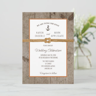 Dockside Rope Rustic Wedding Invitation