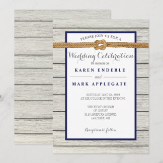 Dockside Rope Rustic Wedding Invitation